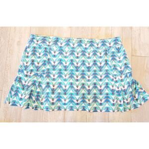 Lillie Green 2X Skort Tennis Pickleball Athletic Skirt Blue White‎ NEW